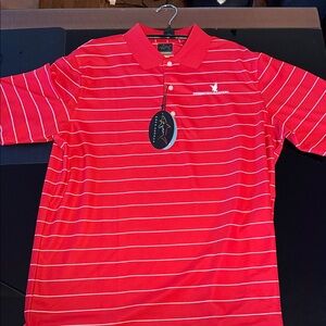 Greg Norman Collection Red Polo with White Stripes